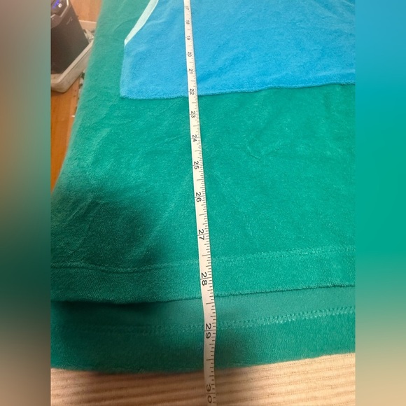 Lands' End Teal Hooded Poncho with Blue Accent - Picture 5 of 8